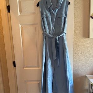 Sleeveless Blue Maxi Dress
